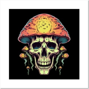 Enigmatic Euphoria Skull Mushroom Posters and Art